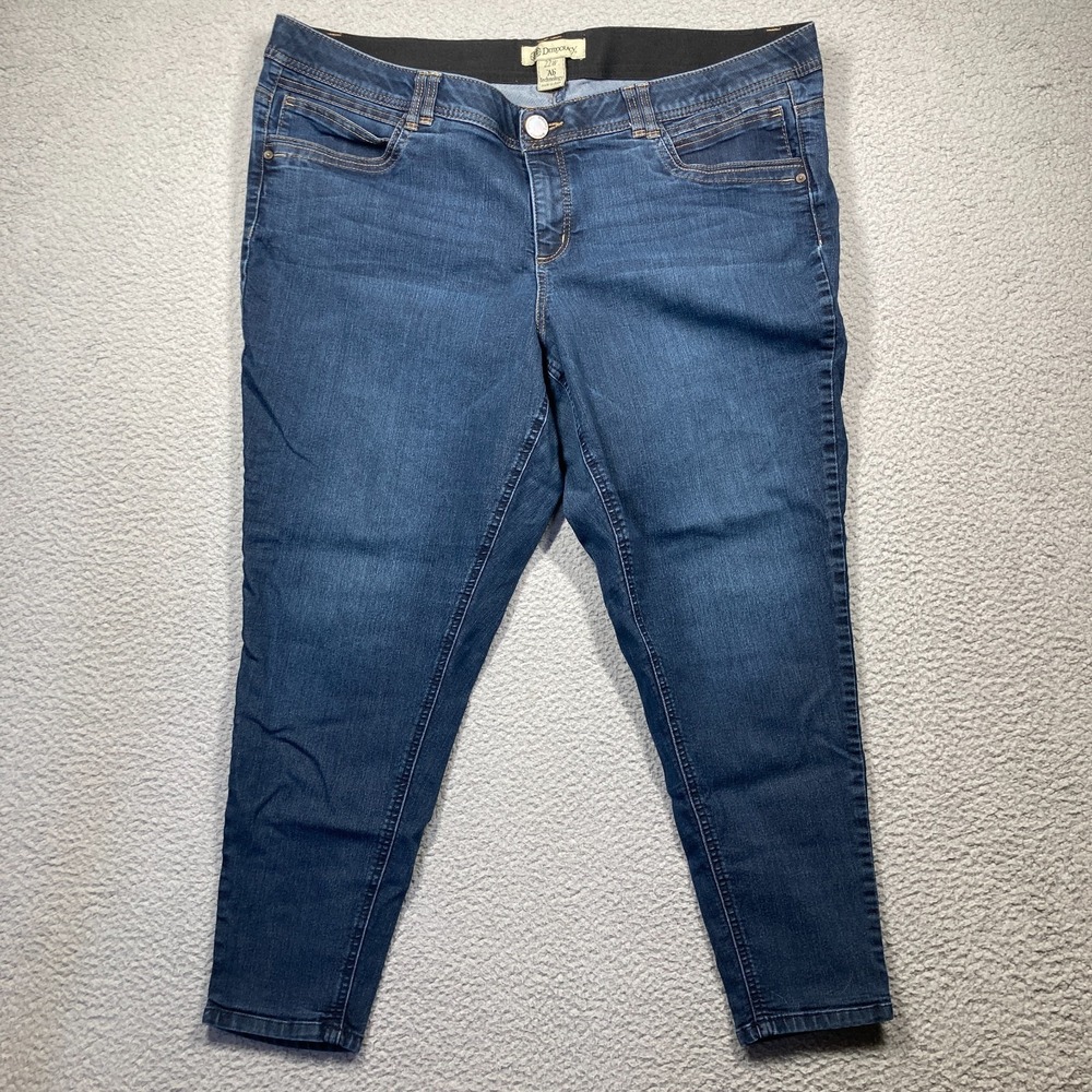 Democracy Jeans Womens Plus 22W Blue Ab Technology Tapered Stretch‎  Denim